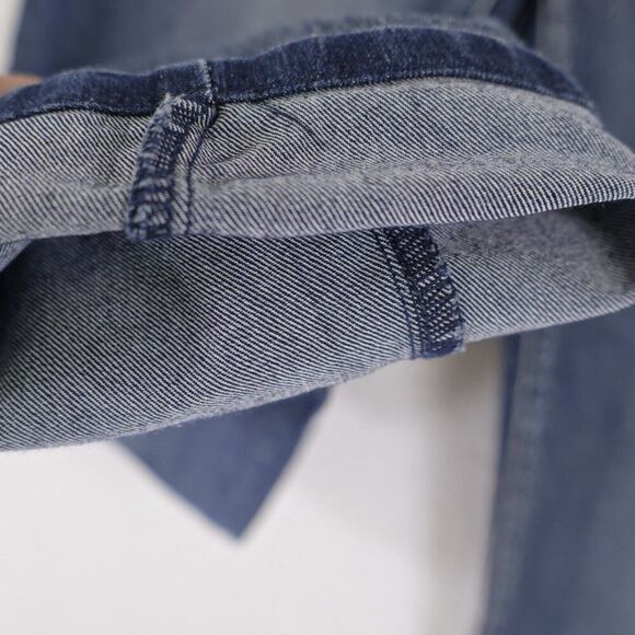 Company 81 Stone Wash Wiskering Denim Blue Jeans 38/34 Mid Rise Factory Distress - Picture 2 of 8